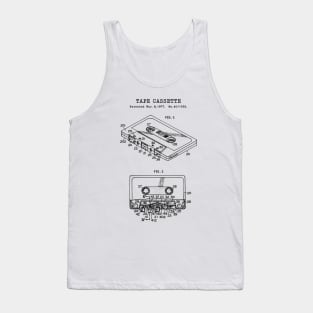 Tape Cassette Patent Black Tank Top